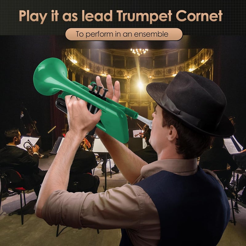 PAMPET SEA LION Professional Plastic Bb Trumpet Set for Student Beginner (Green) - Image 4